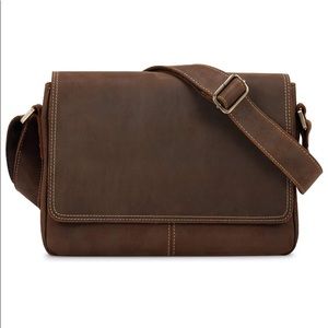 Kattee Crazy Horse Small Leather Messenger Bag